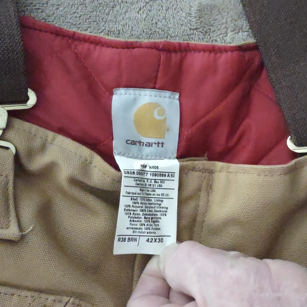 NWOTCarhartt men's bib overalls insulated,42x30 READ DETAILS! - Picture 4 of 9